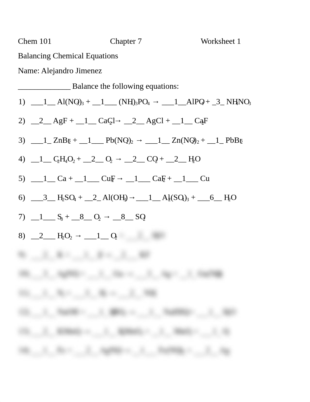 Chapter 7 Chem 101 worksheet Balancing Chemical Equations.docx_dqueiuctxm5_page1