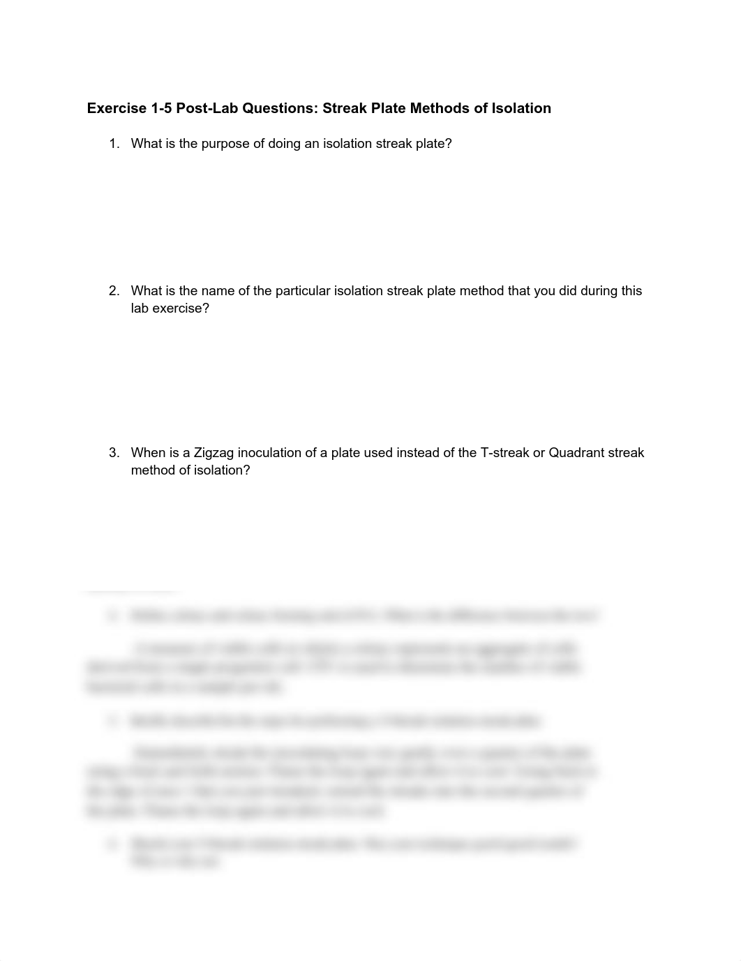 Exercise 1-5 Post-Lab Questions_ Streak Plate Methods of Isolation.pdf_dqufb0wlwah_page1