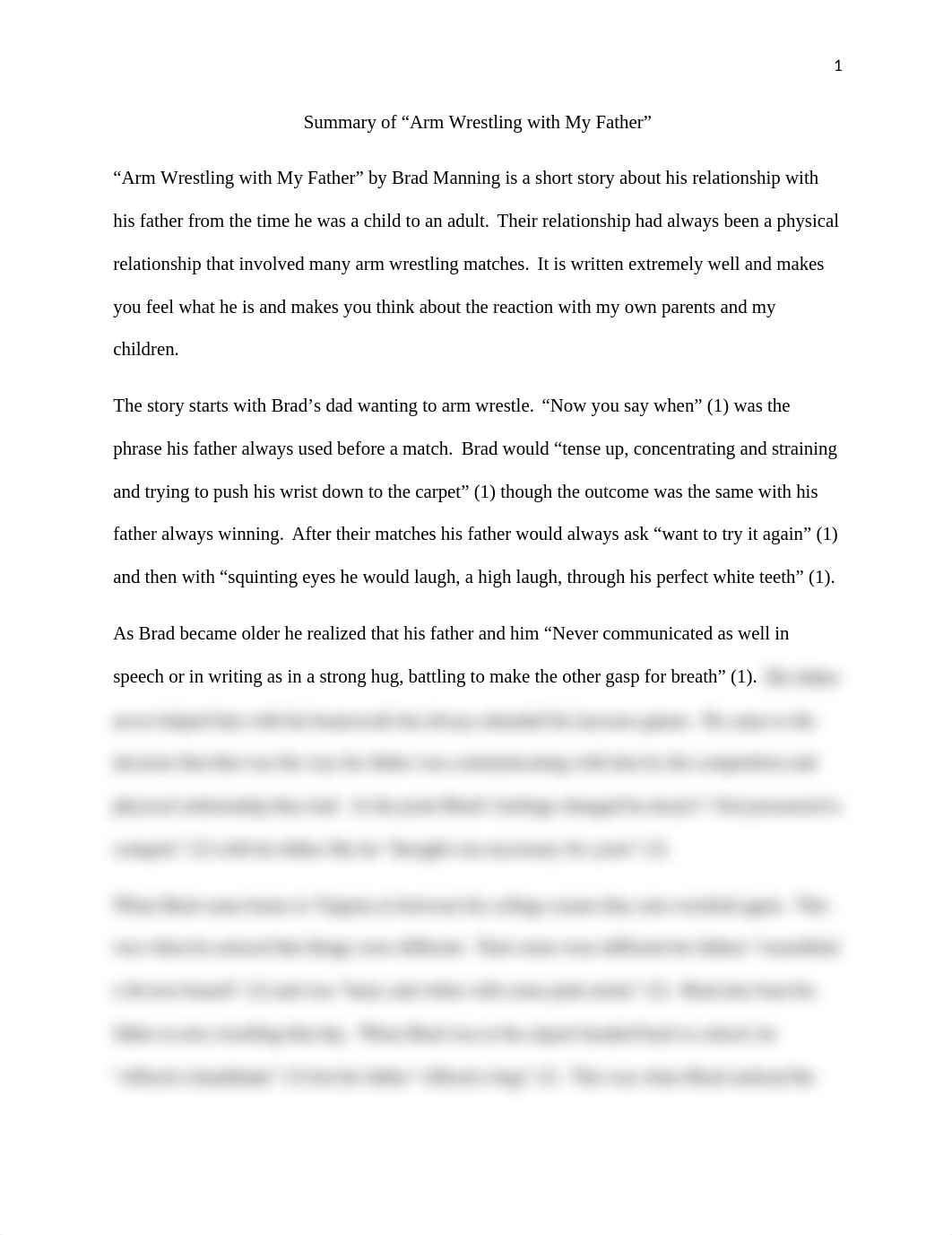 Summary of Arm Wrestling with My Father.docx_dqufedh9ytq_page1