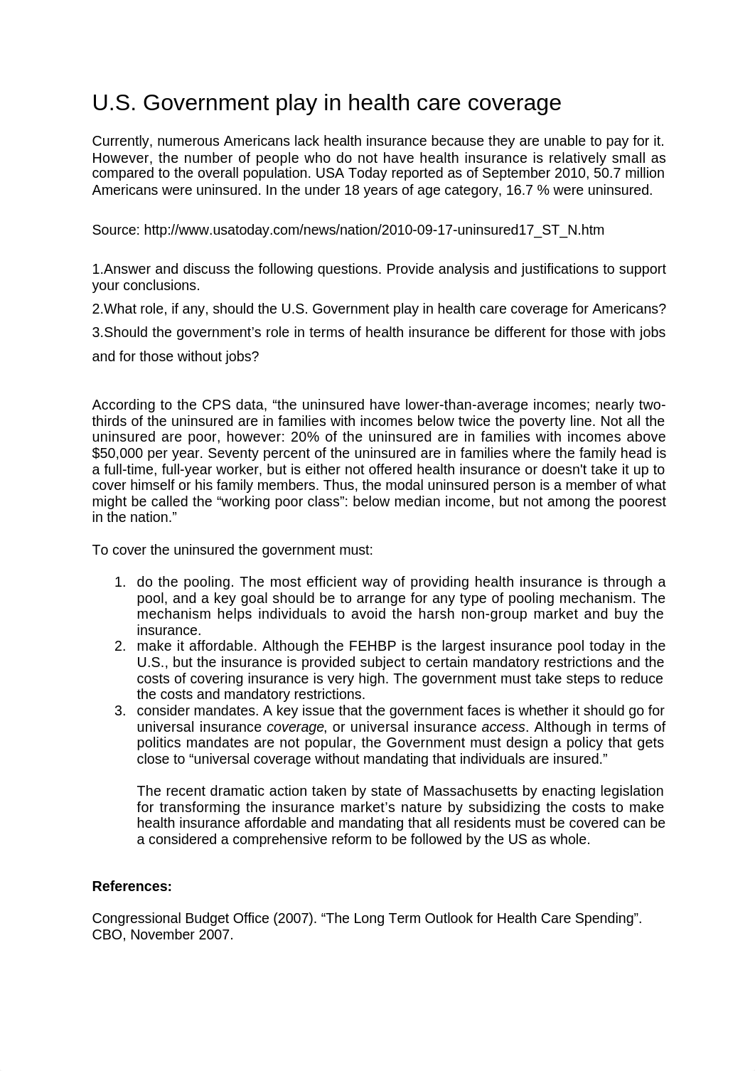 U.S. Government play in health care coverage for Americans_dqusikffmku_page1