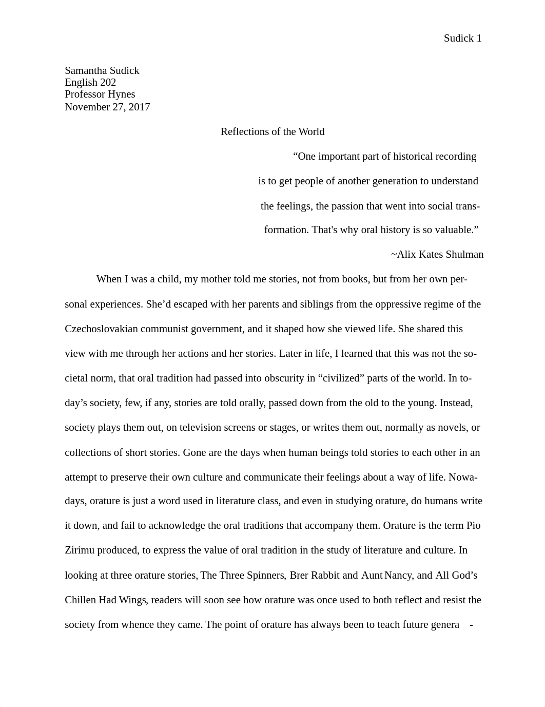 English 202 Literary Analysis Essay Reflections of the World.docx_dqv2isejnax_page1