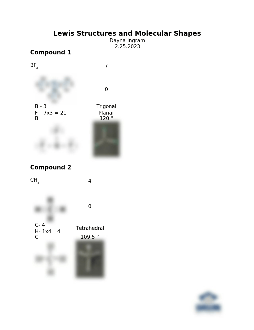 Lab report Lewis Structures and Molecular Shapes 2022.docx_dqvga2k8liy_page1