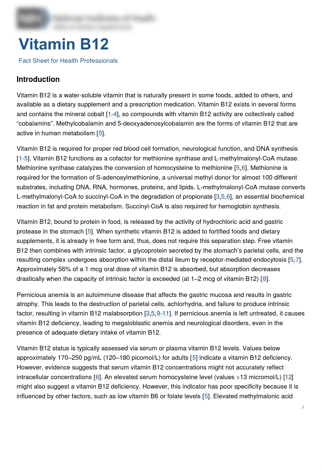 Assignment 5 - Vitamin B12 - Fact Sheet - NIH ODS.pdf_dqvq7tzov6g_page1