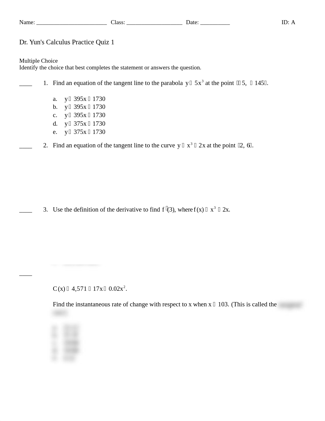 Dr. Yun's Calculus Practice Quiz 1_dqvwo1r81v8_page1