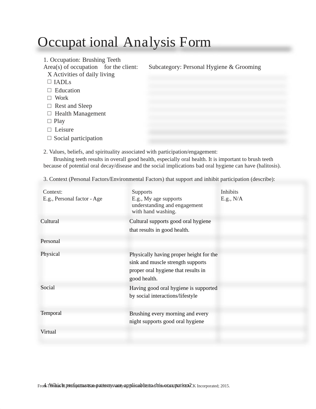 Application and Assessment Occupational Analysis Form Hannah Schaper.docx_dqwiqn6yue0_page1