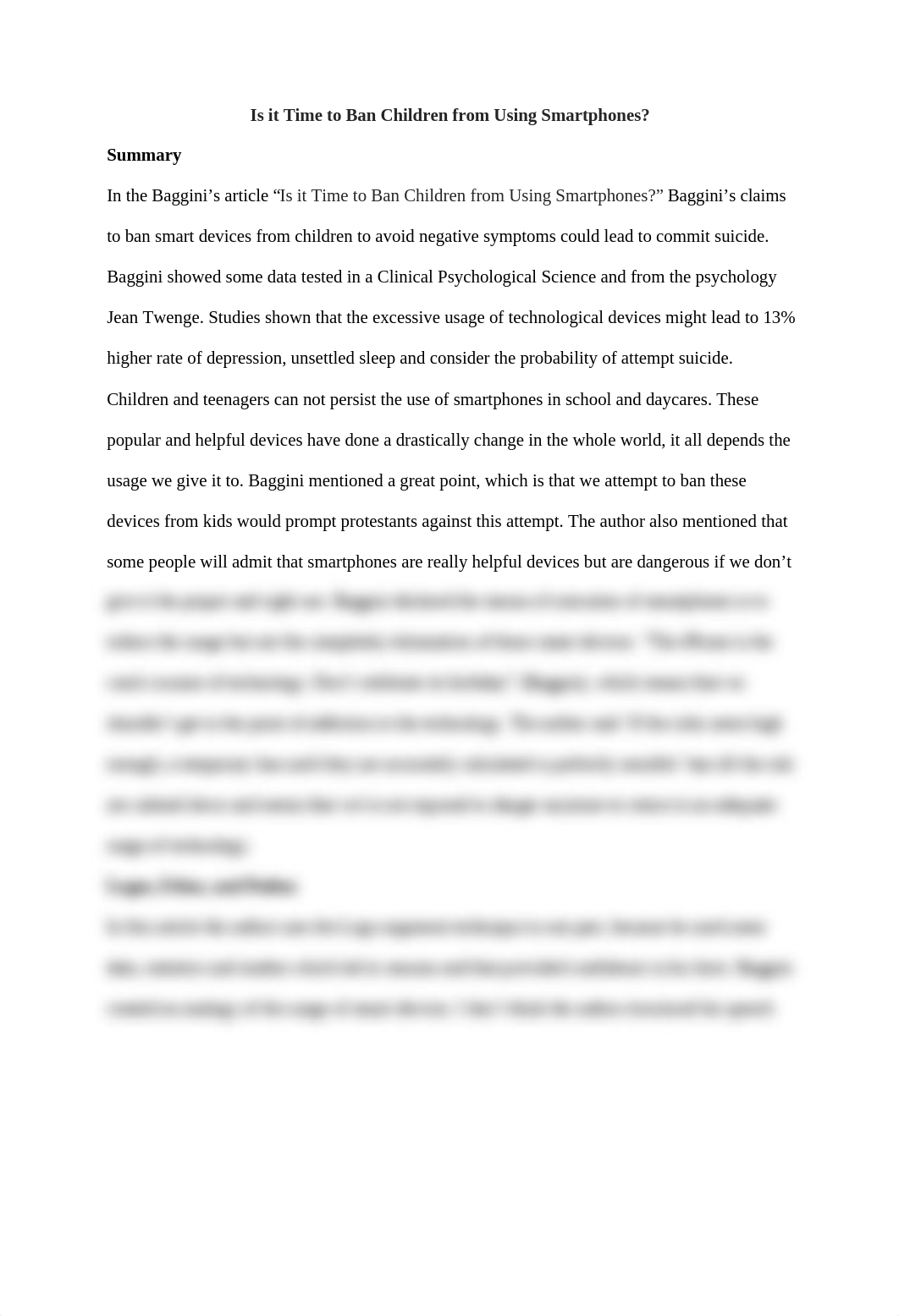 summary Is it Time to Ban Children from Using Smartphones.docx_dqwk50wt463_page1