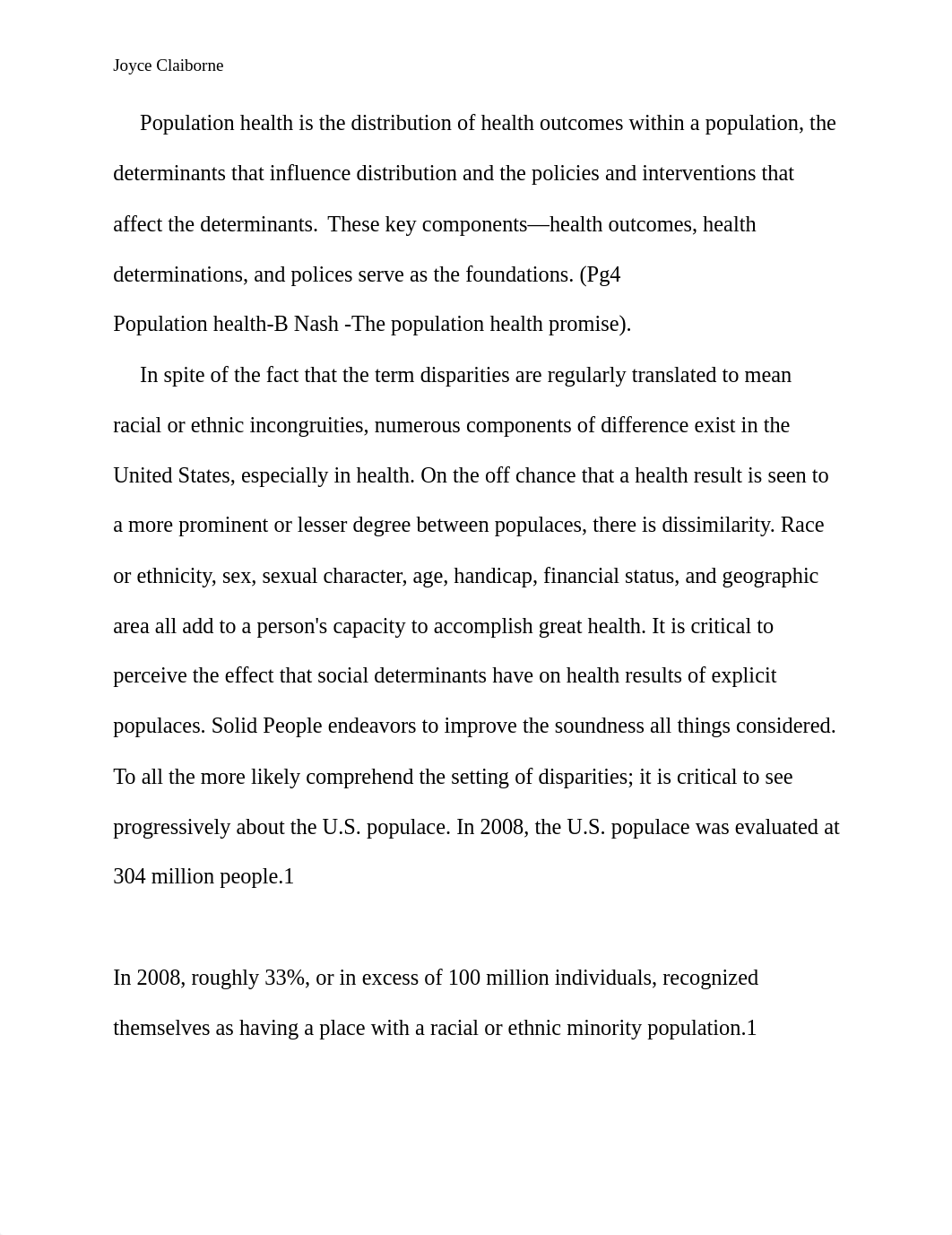 Population health is the distribution of health outcomes within a population.docx_dqwleorescd_page1