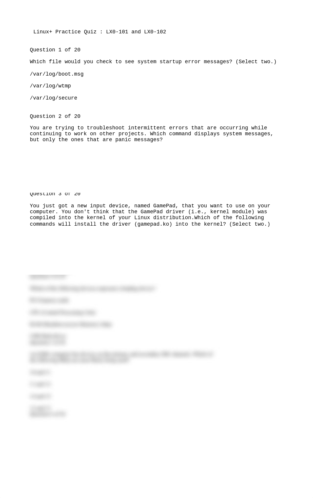 Linux+ Practice Quiz  LX0-101 and LX0-102-Gocertify.txt_dqxuzdh55ft_page1