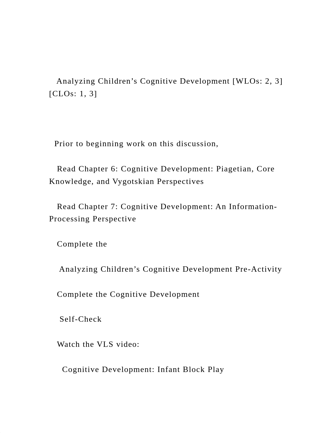 Analyzing Children's Cognitive Development [WLOs 2, 3] [CLOs.docx_dqxziy0krwm_page2