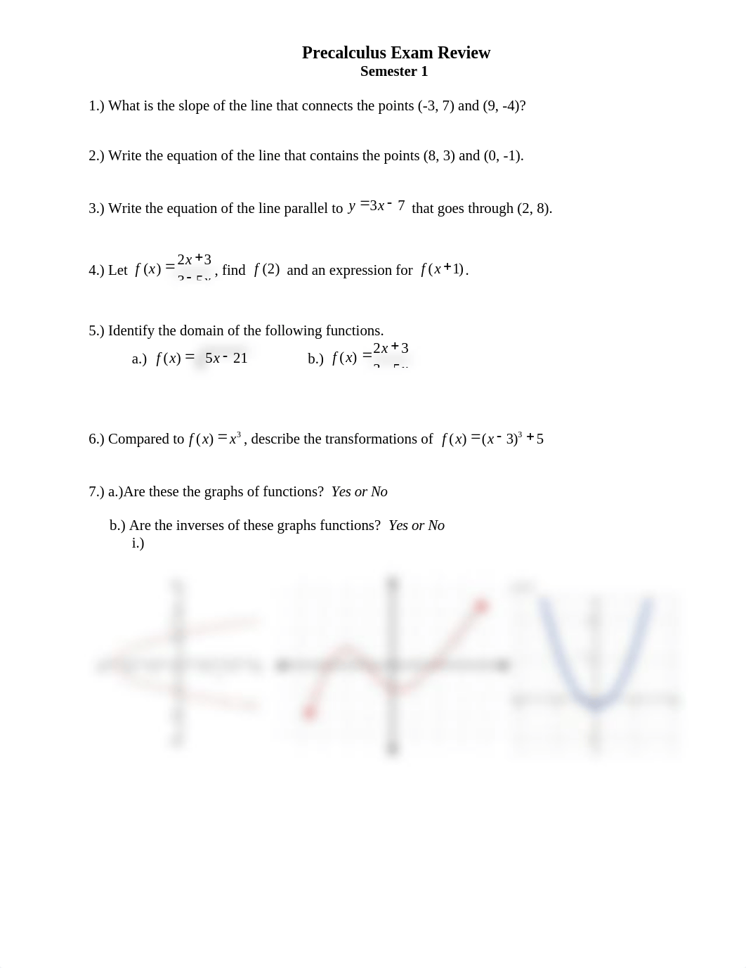 Precalc Semester 1 Review W.S Short Version (2).doc_dqyvmqjts2p_page1