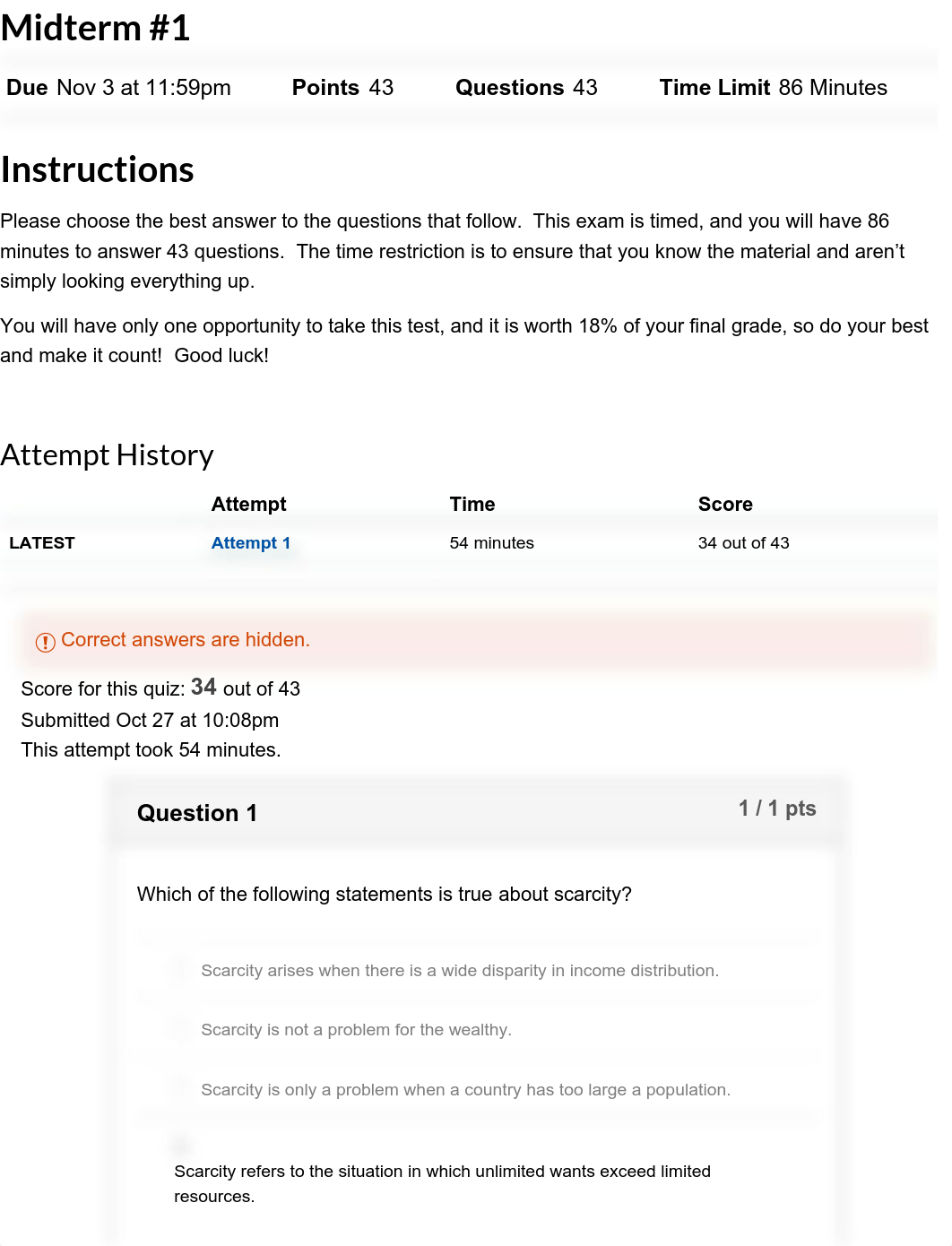 Midterm #1: 2019FA-ECON-121-2174 - Principles of Microeconomics.pdf_dqzlpqbr7uy_page1