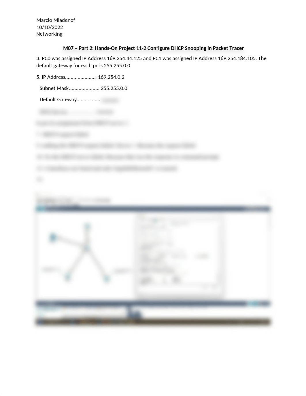 M07 - Part 2 Hands-On Project 11-2 Configure DHCP Snooping in Packet Tracer.docx_dr0f46taysq_page1