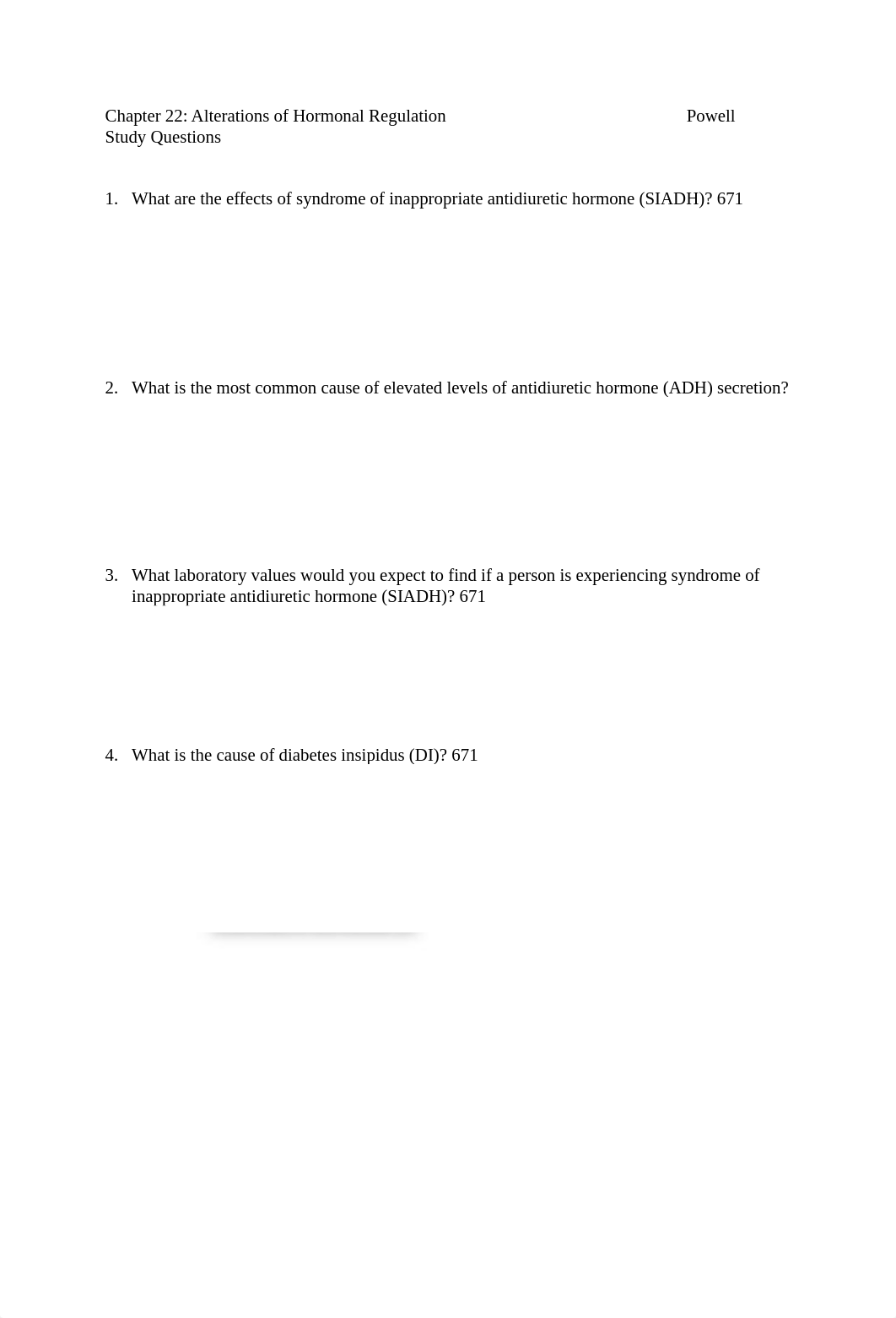 Week 11. Endocrine Study Questions. Chapt 22..pdf_dr0fupp66pd_page1