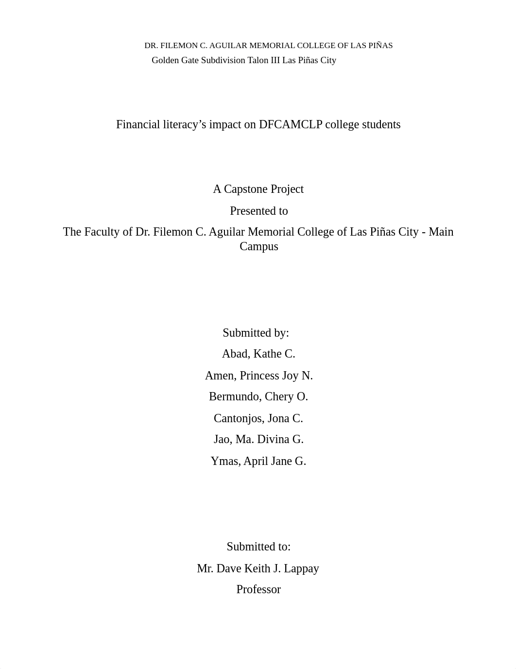 GROUP 6 FINANCIAL LITERACY'S IMPACT ON DFCAMCLP COLLEGE STUDENTS.docx_dr0jy7pujtm_page1