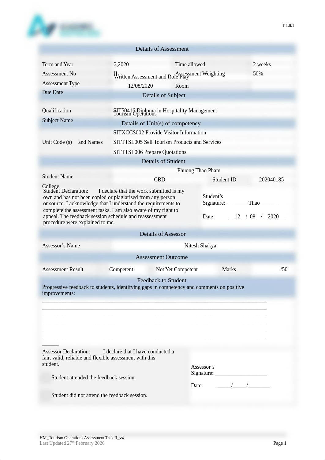 HM_Assessment II Tourism Operations_v4.docx_dr2c7tu7vzb_page1