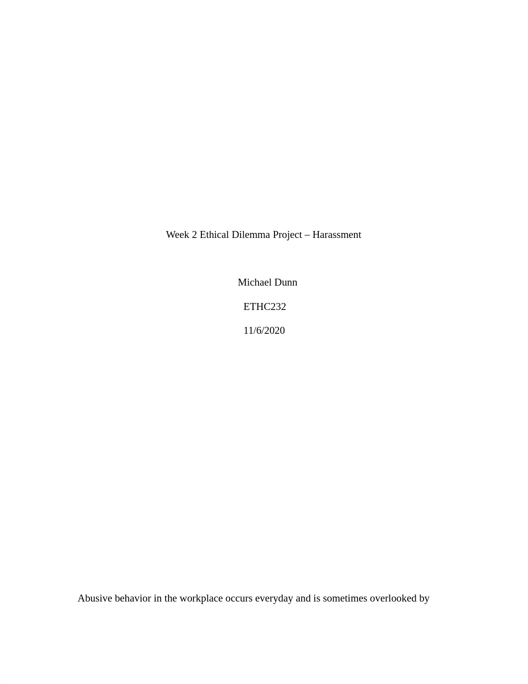 Week 2 Ethical Dilemma Project - Harassment-2.docx_dr2cnrbwpqm_page1