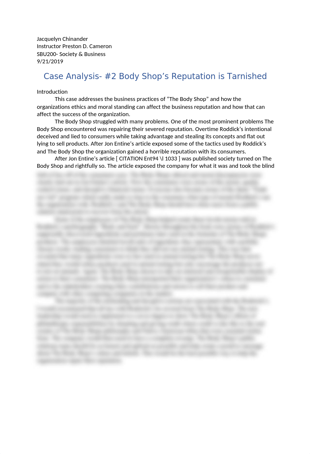 Case Analysis- #2 Body Shop's Reputation is Tarnished.docx_dr2y26zjiz0_page1