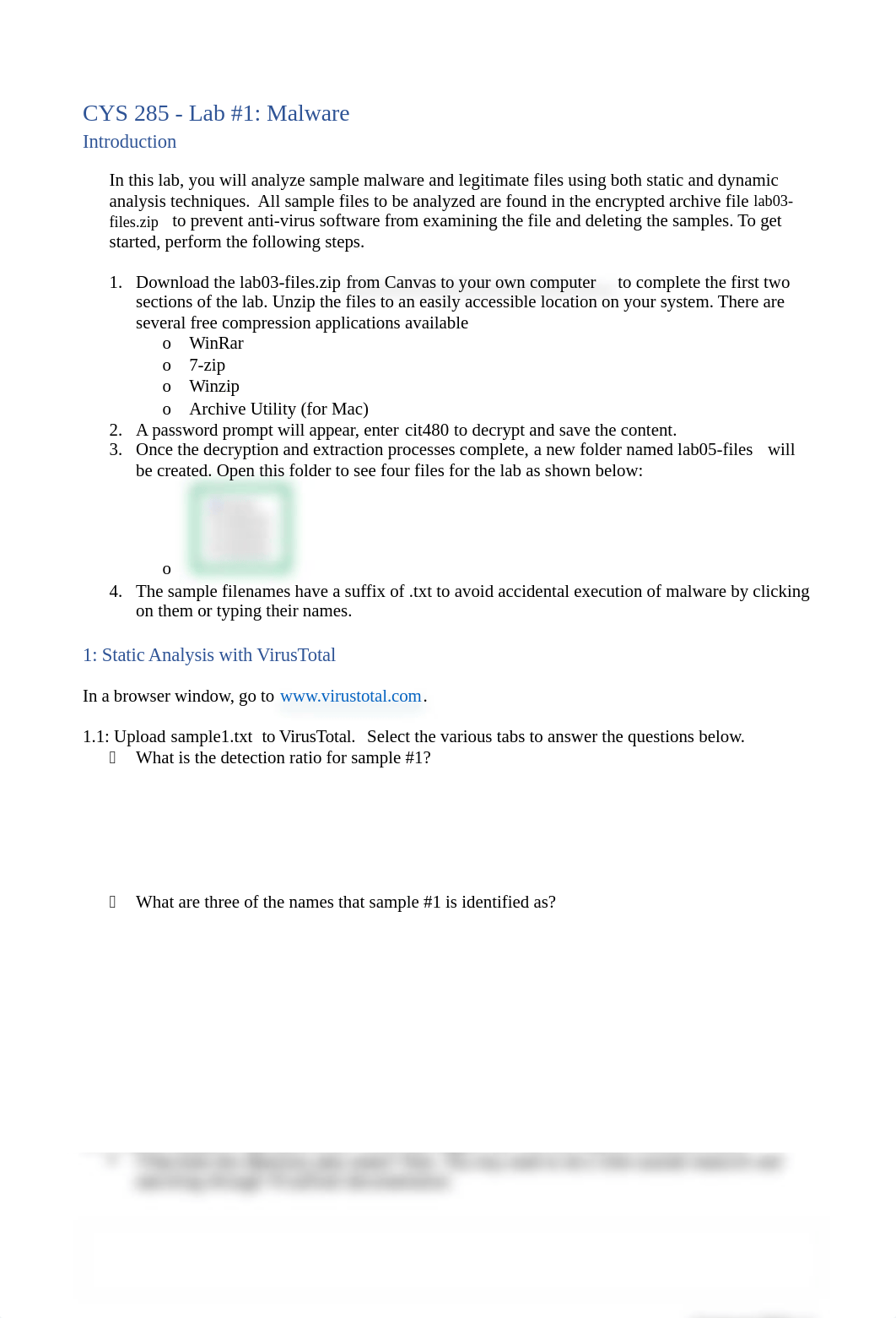 CYS 285 - Lab 1 Malware_Student_2023.docx_dr39tiwb0zt_page1