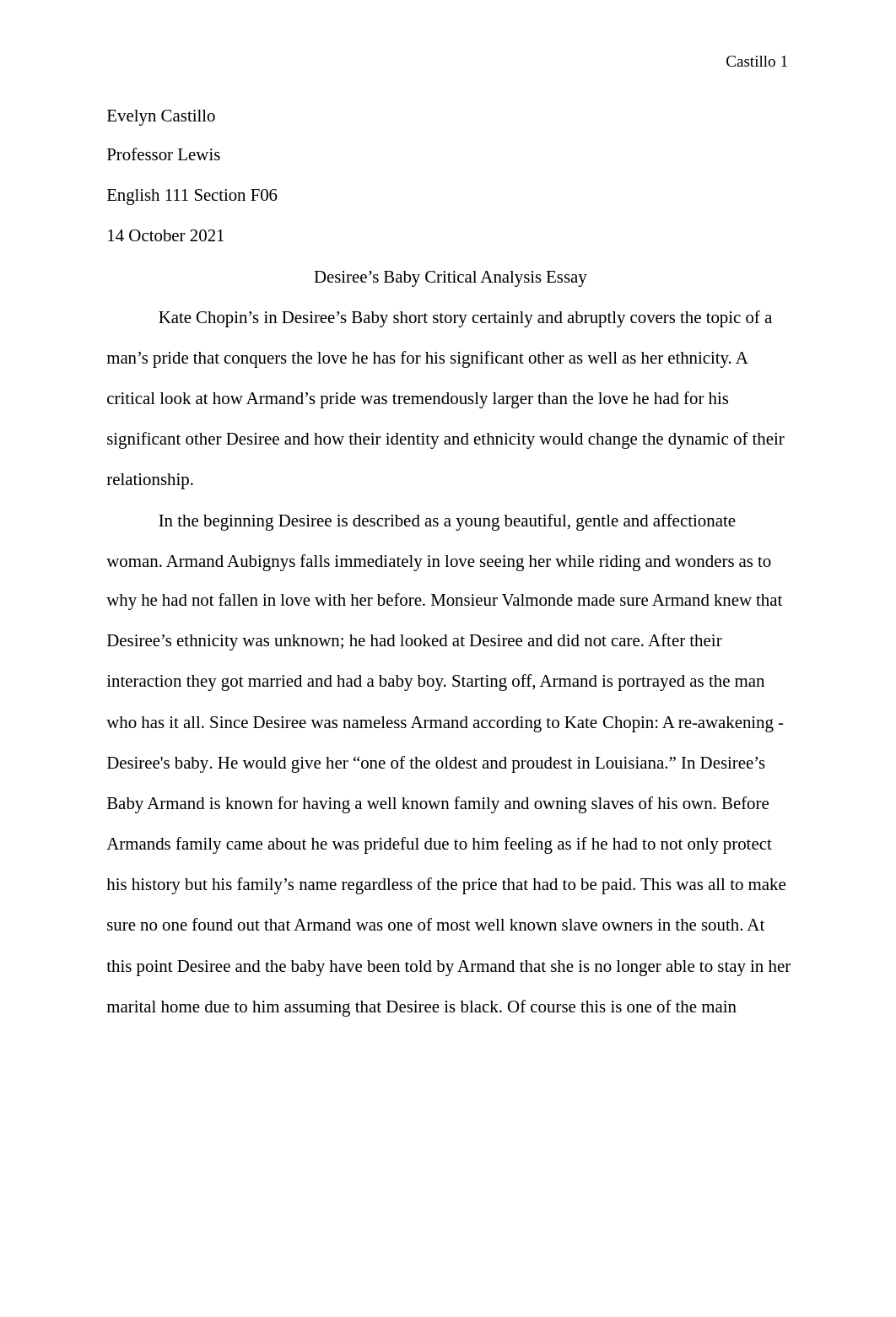 Desiree's Baby Critical Analysis Essay (2).docx_dr3jkympoke_page1