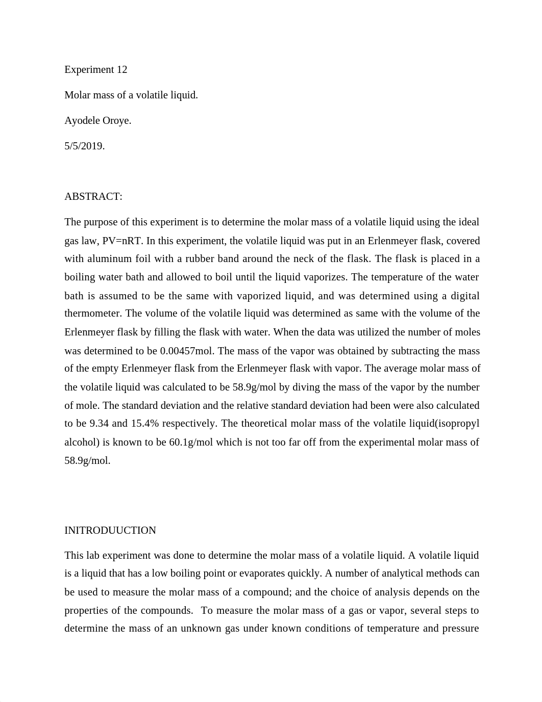 Experiment 12 MOLAR MASS OF VOLATILE LIQUID.docx_dr3mmjryi9a_page1