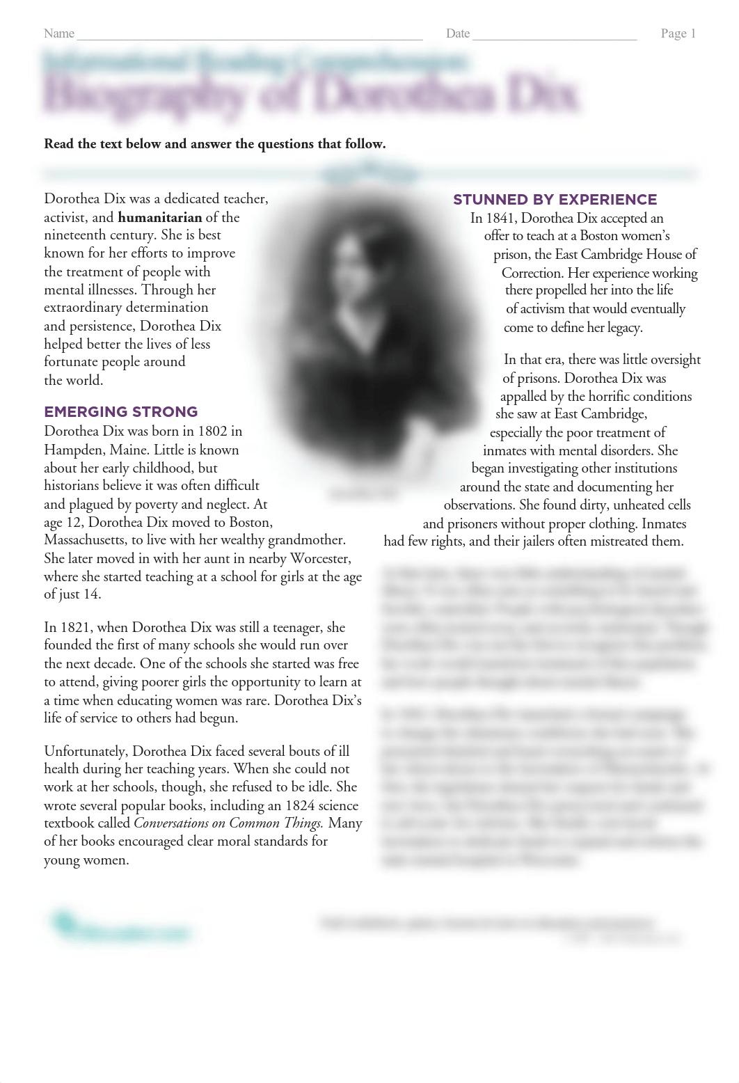 informational-reading-comprehension-biography-of-dorothea-dix.pdf_dr3t6pzqmz6_page1