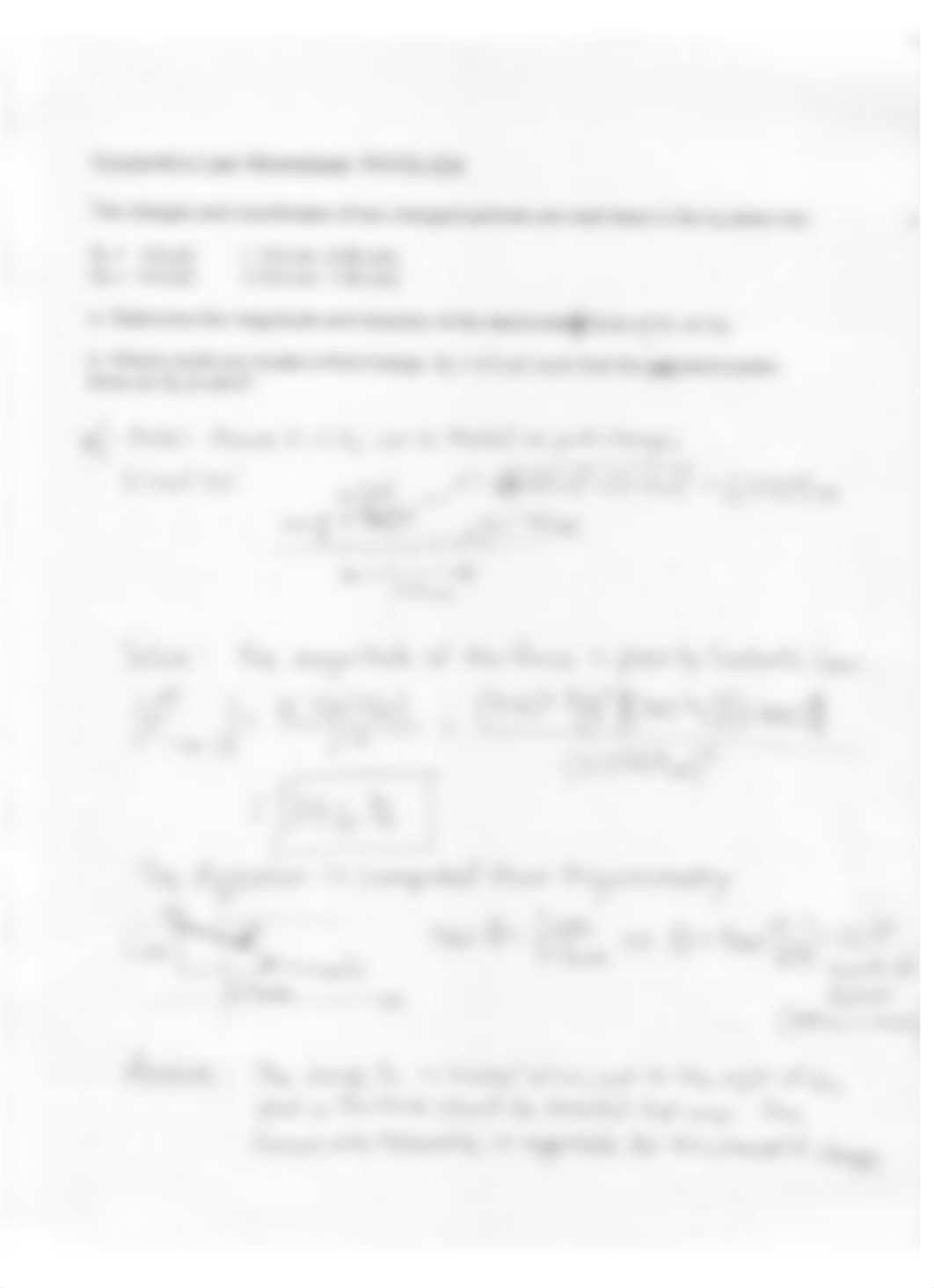 Coulomb's Law Worksheet Homework_dr3tu6hyo6h_page1