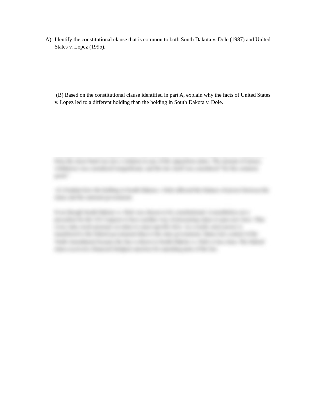 Identify the constitutional clause that is common to both South Dakota v.docx_dr43rhb4s3r_page1