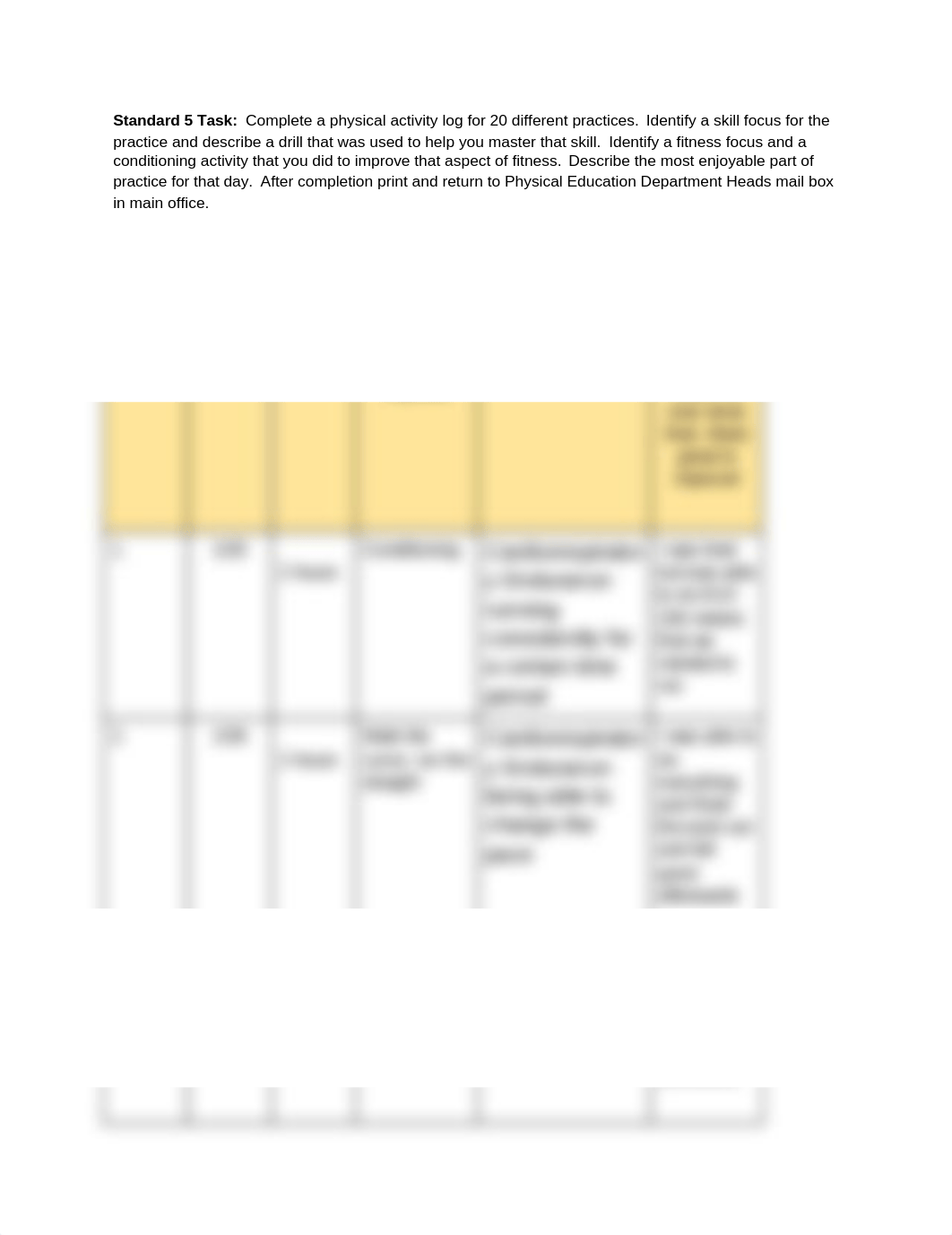 Standard 5 Task:  Complete a physical activity log for 20 different practices_dr4qyltusey_page1