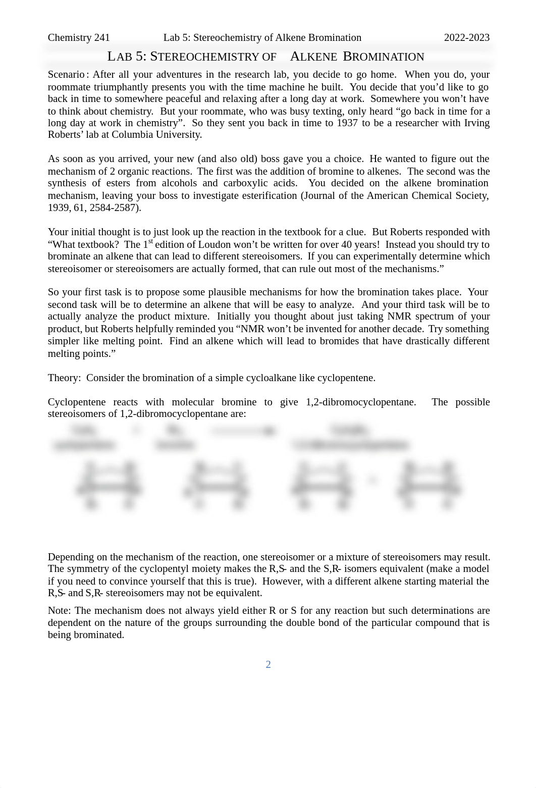 Chem 241 Lab Manual - Lab 5 - Stereochemistry of Alkene Bromination.pdf_dr5d3sn9jvg_page2