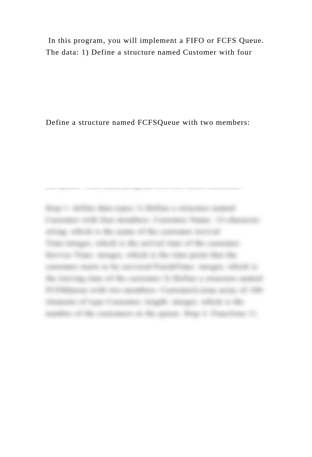 In this program, you will implement a FIFO or FCFS Queue. The data 1.docx_dr6l7cf7mq5_page2