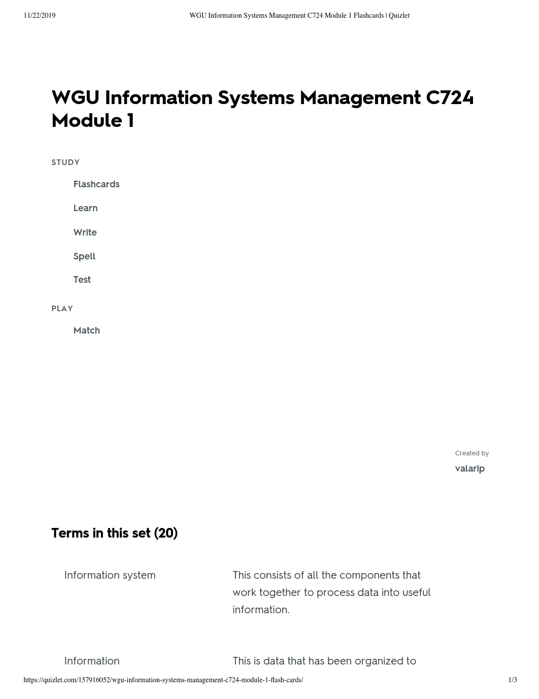 WGU Information Systems Management C724 Module 1 Flashcards _ Quizlet.pdf_dr6mv84grj0_page1