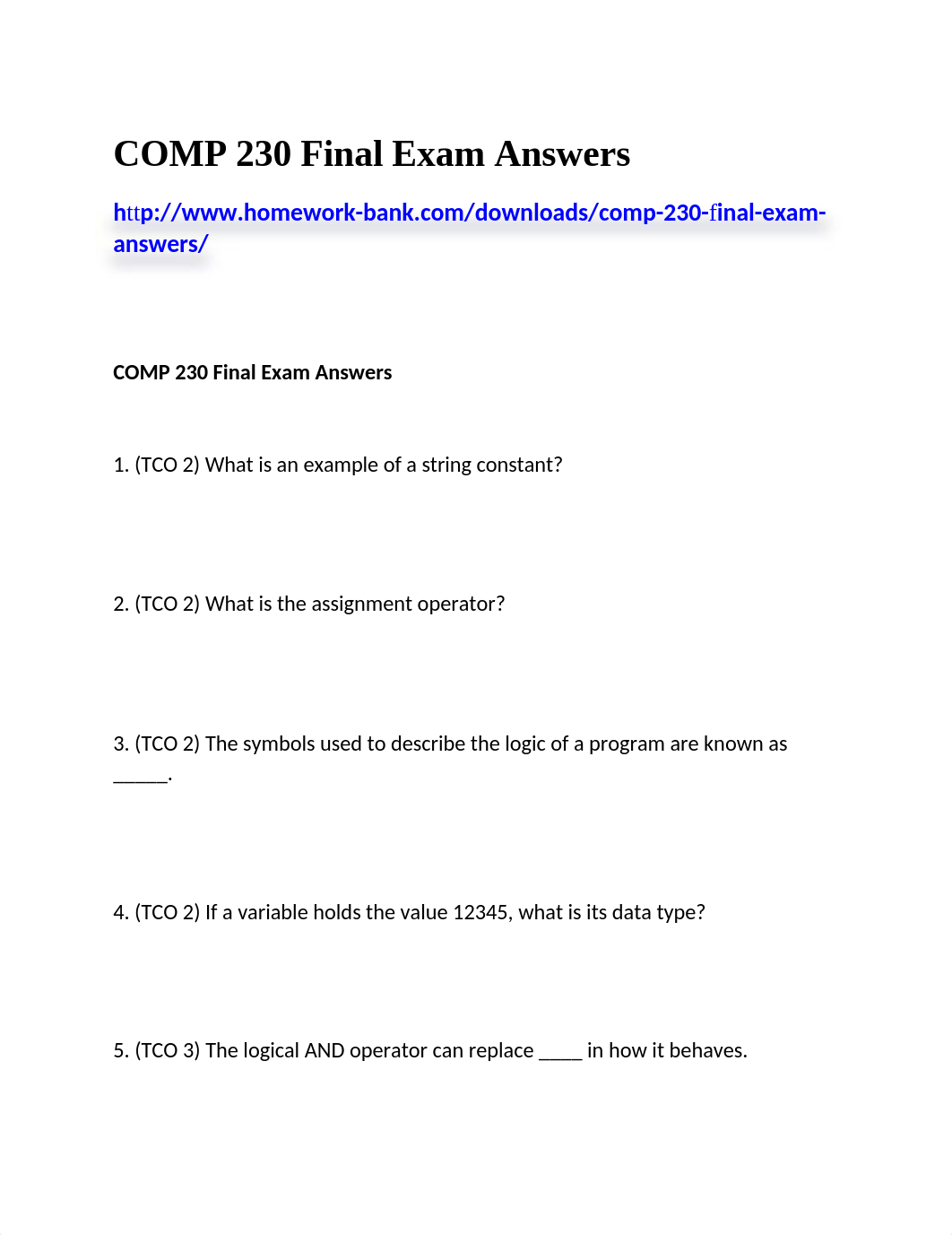 281967433-COMP-230-Final-Exam-Answers_dr6xoxd3d3b_page1