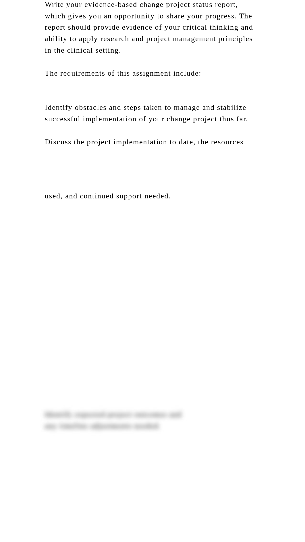 Write your evidence-based change project status report, which gives .docx_dr76hyynvx4_page2