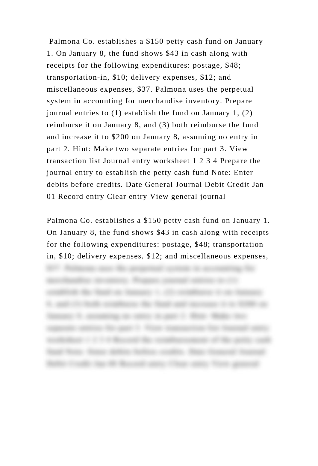 Palmona Co. establishes a $150 petty cash fund on January 1. On Janua.docx_dr7po6ghxo8_page2