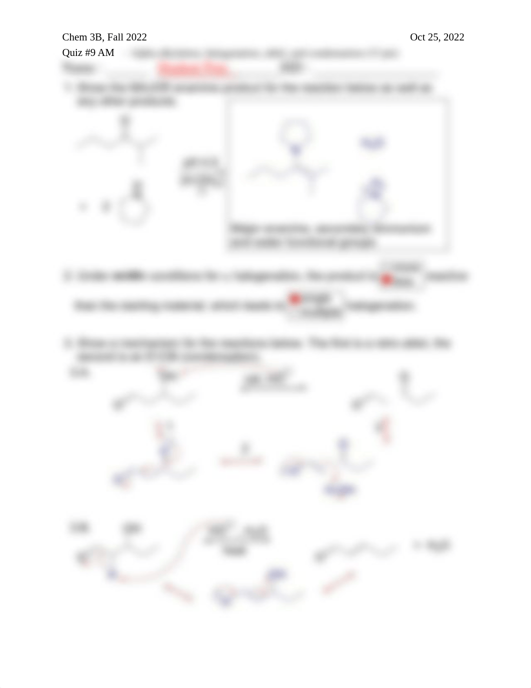 Quiz 9 - AM (Chem 3B - Fall 2022) - Key.pdf_dr7xubhmr80_page1