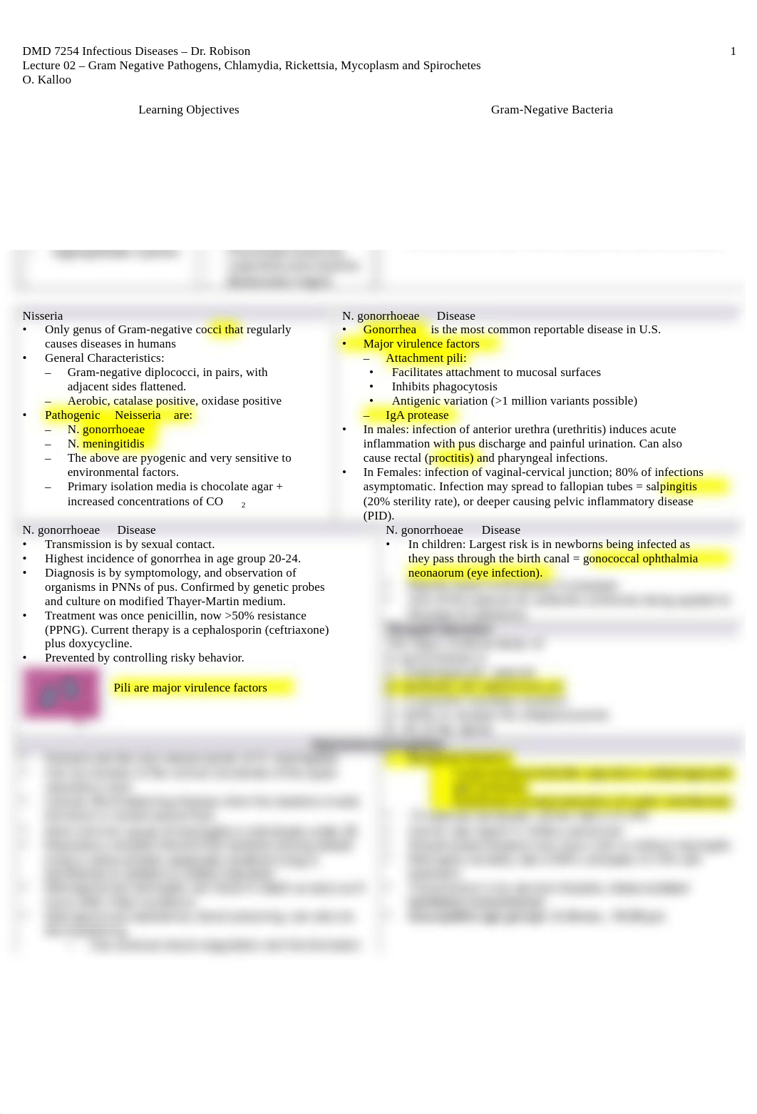 Infectious Diseases Lecture 2 - Gram negative bacteria and micellenaous pathogens.pdf_dr81scb1put_page1