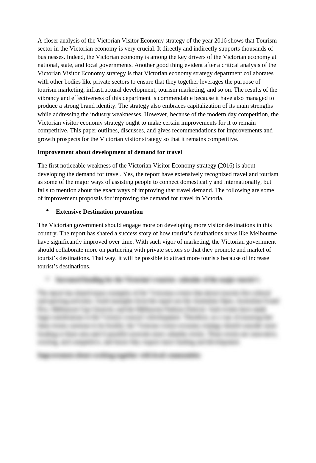 A closer analysis of the Victorian Visitor Economy strategy of the year 2016 shows that Tourism sect_dr82msp01lc_page1