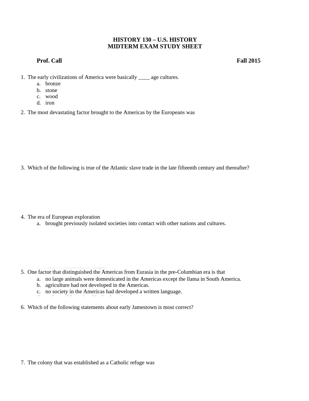 HIS 130 Midterm Study Sheet Fall 2015.docx_dr8fbh6z2p0_page1