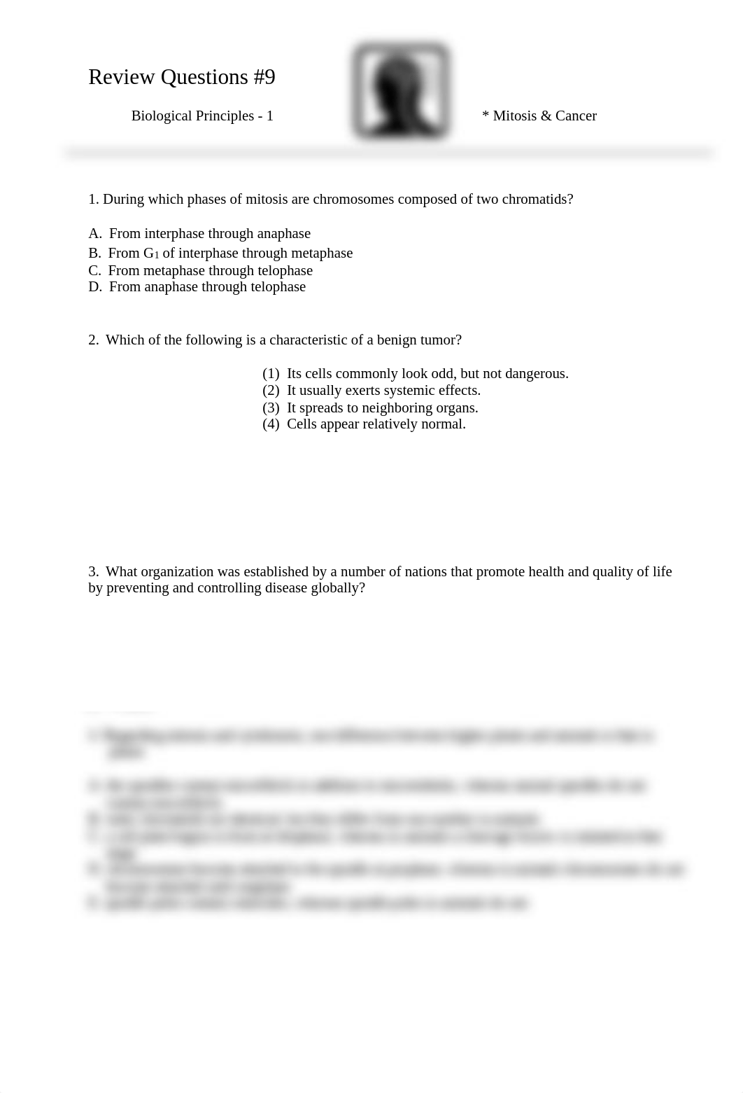 BIO PRIN-1 - Review Questions - 09 (Mitosis & Cancer).doc_dr8r2eqxhw8_page1