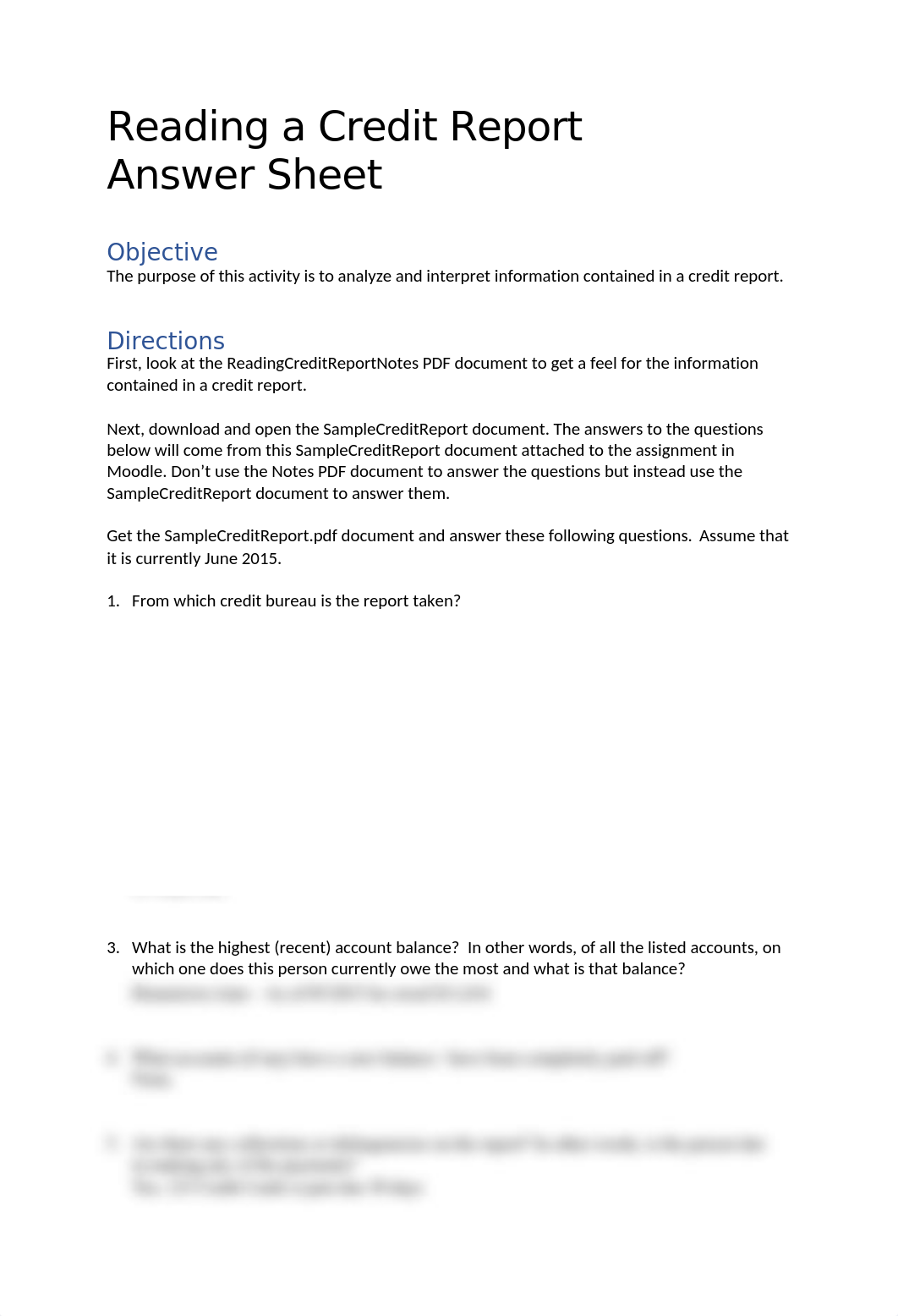 Reading a Credit Report Answer Sheet.docx_dr9ig1d8ds7_page1
