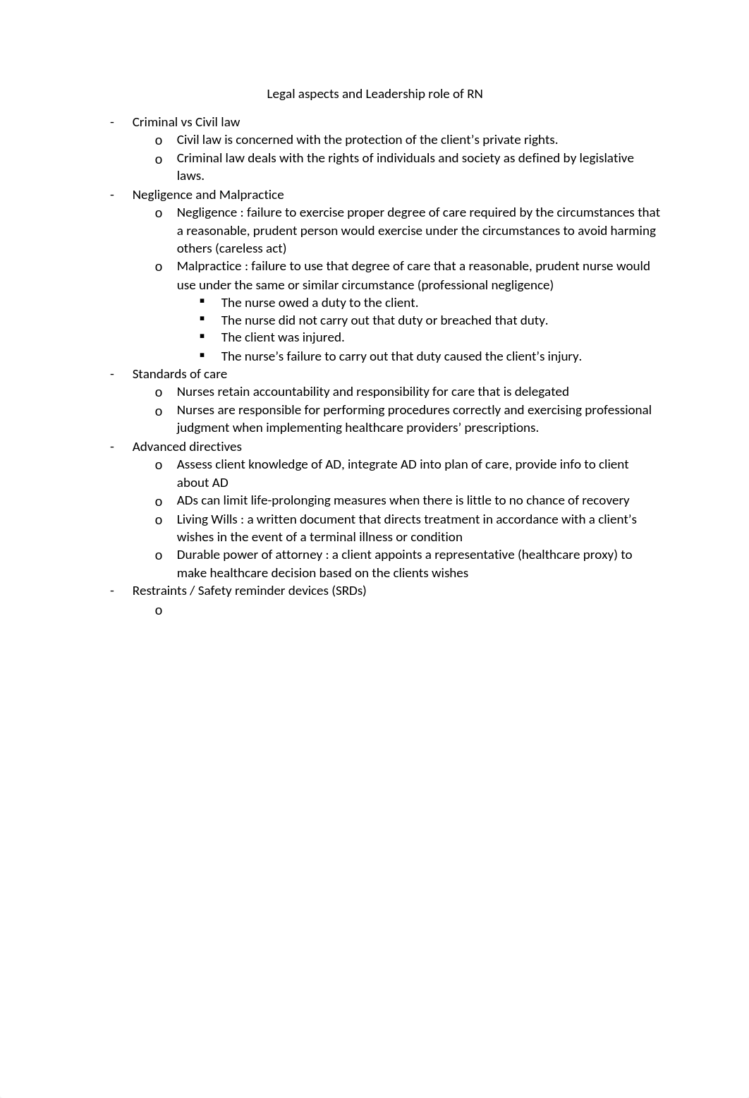 Ch 2 Legal aspects and Leadership role of RN.docx_dr9uqwkx8bt_page1