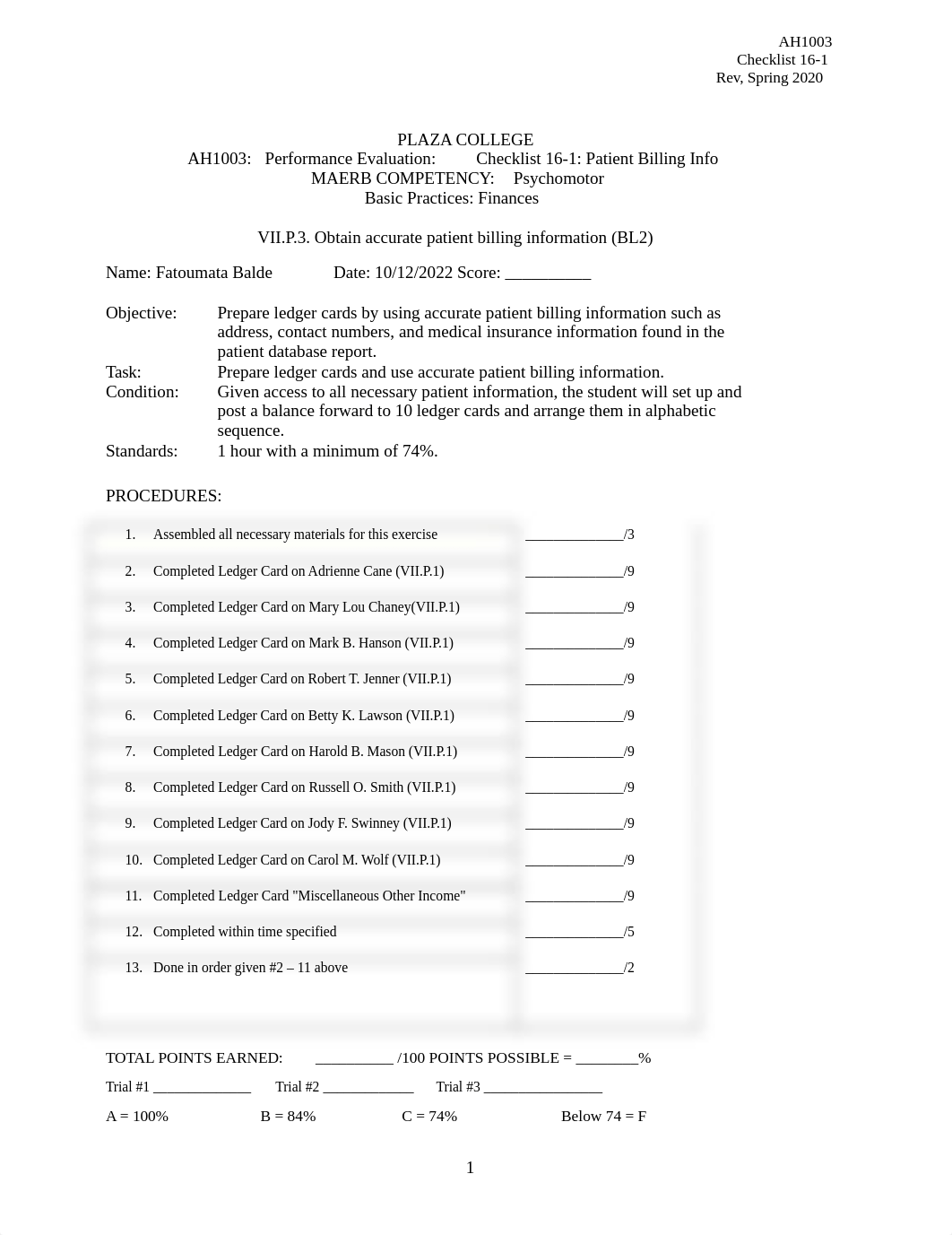 AH1003_Checklist_16-1 Rubric, Patient Database and 12 Ledger Cards.docx_dra1tfyn42a_page1