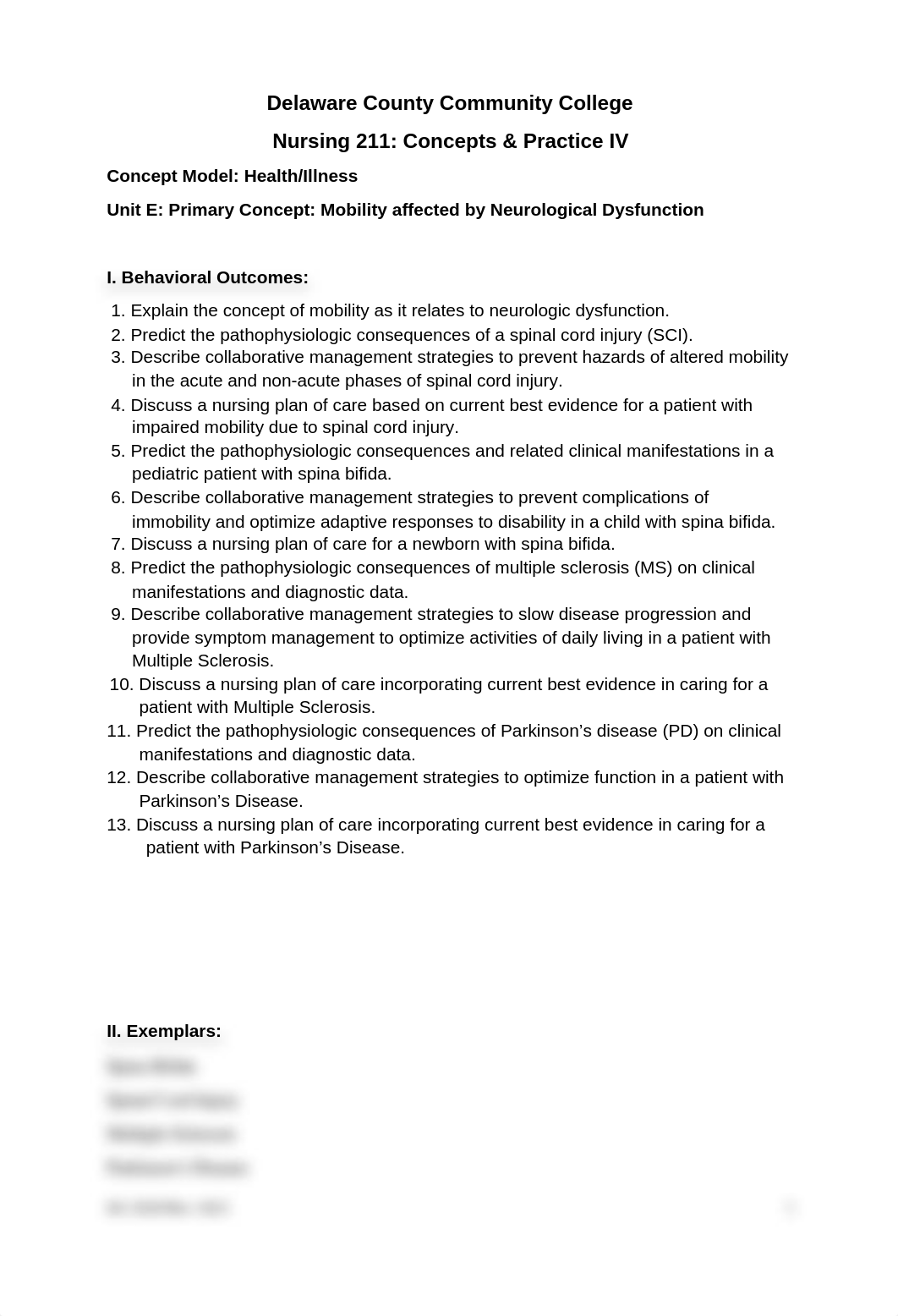 NUS 211 2021 Concept ModellUnit E Mobility affected by Neurological Dysfunction.docx_draomdwve4p_page1