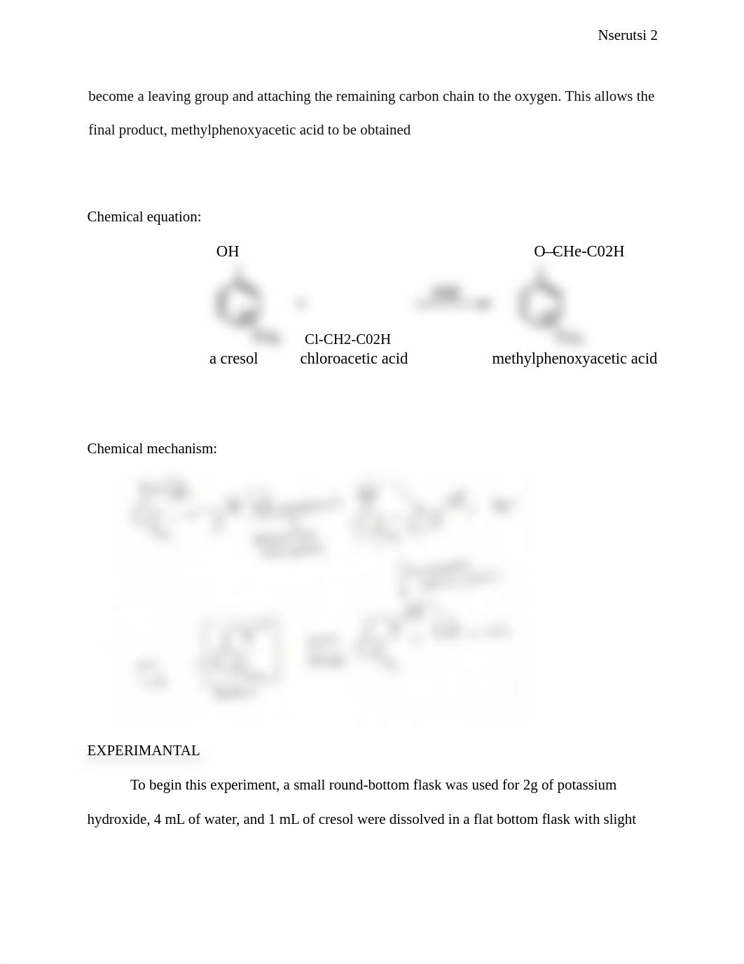 The Williamson Ether Synthesis lab report and POst lab questions answered.pdf_dray9sutjjb_page2