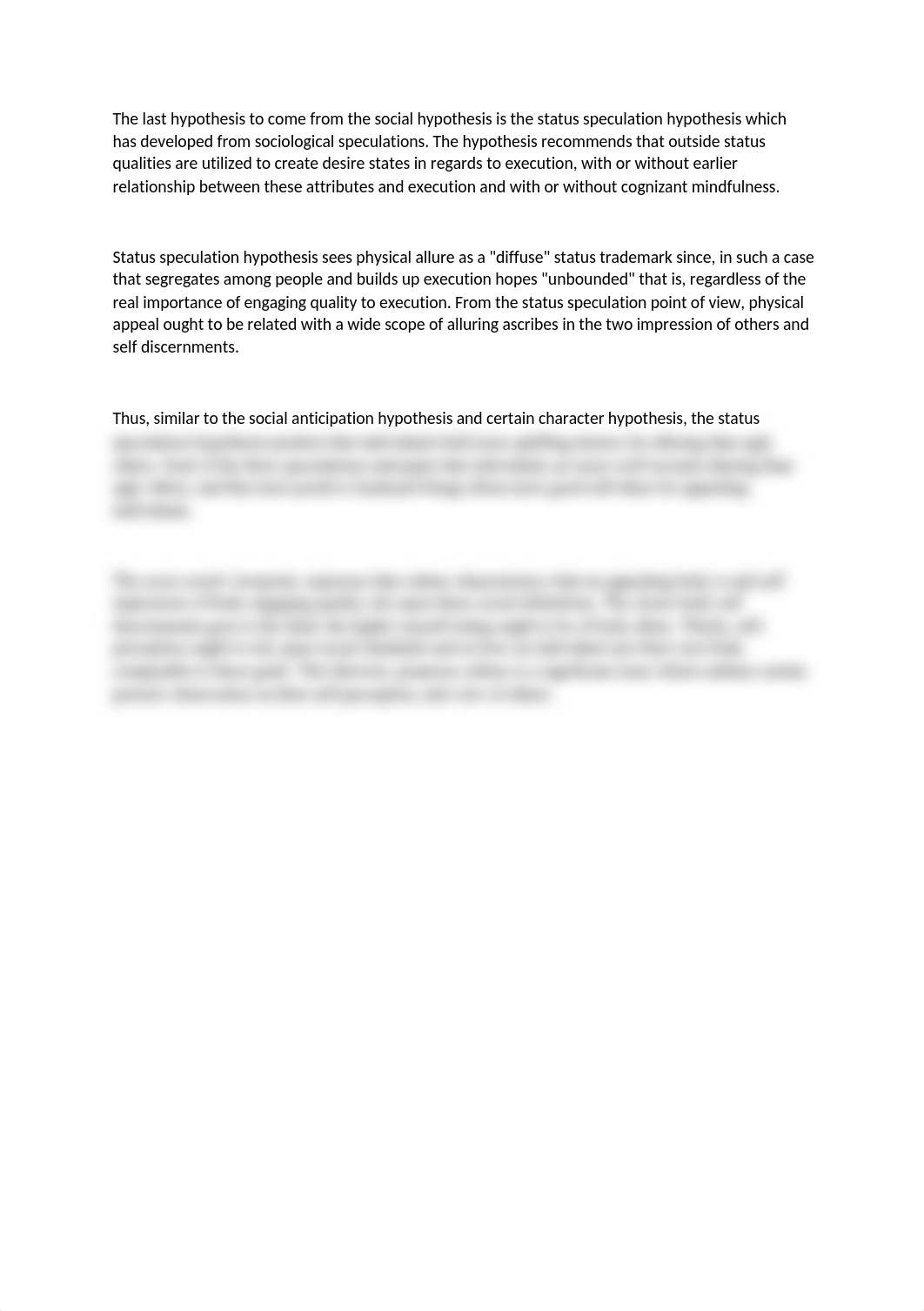 The last hypothesis to come from the social hypothesis is the status speculation hypothesis which ha_drcc7m4y1vb_page1