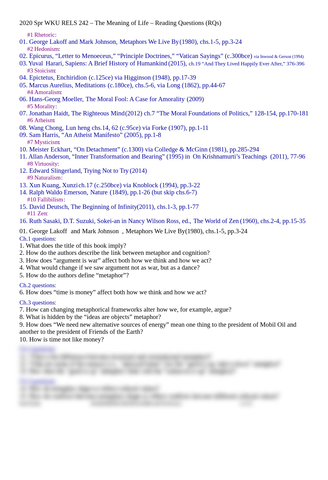 00. 2020 Spr WKU RELS 242 Meaning of Life - Reading Questions (4).docx_drclygfv8b5_page1