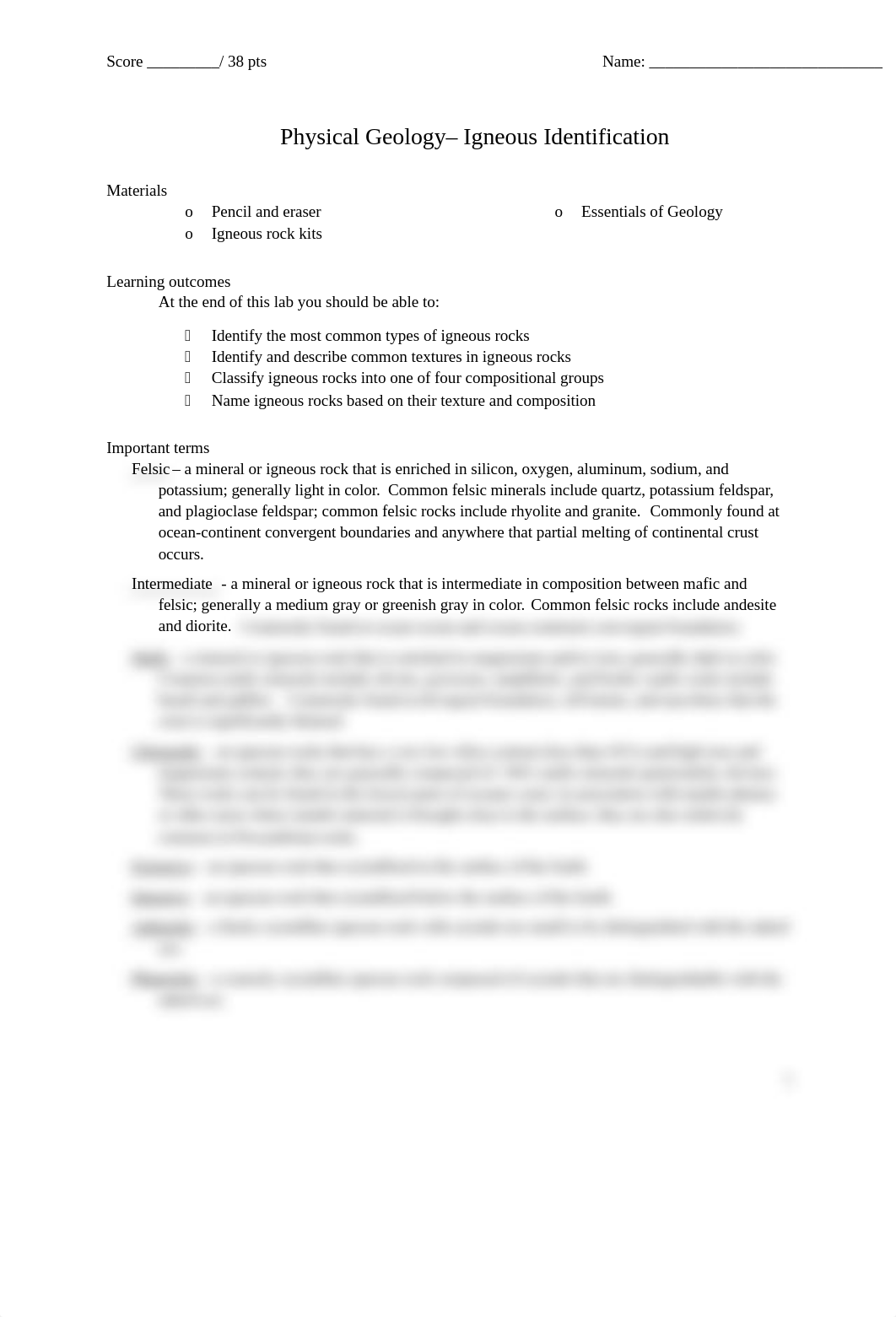 Physical Geology,Lab 4, Igneous Rocks.docx_drcyur9dyao_page1