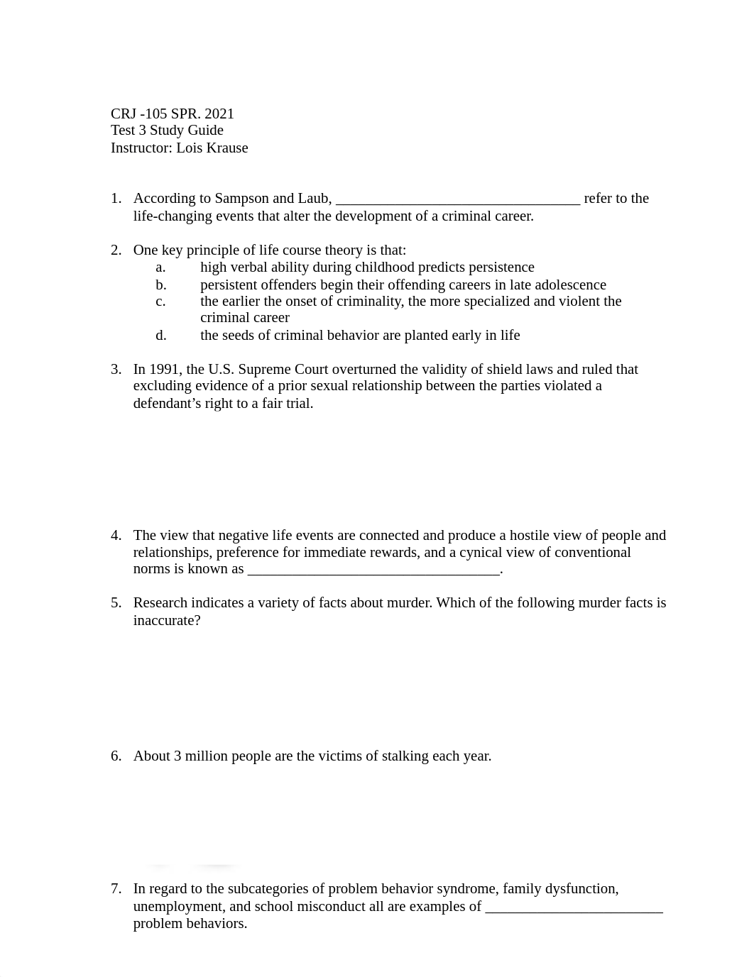 CRJ 105 SPR 2021 Test 3 Study Guide.docx_drd1k5sdg4j_page1