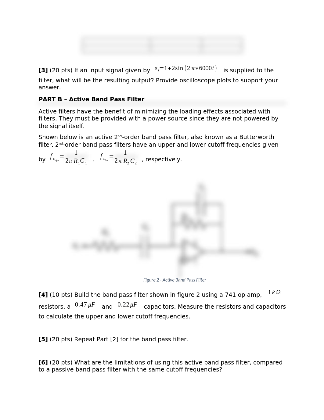 Lab 10:
Passive & Active Filters
MENG411L
PART A Passive High Pass Fil_drdg1ger22v_page2