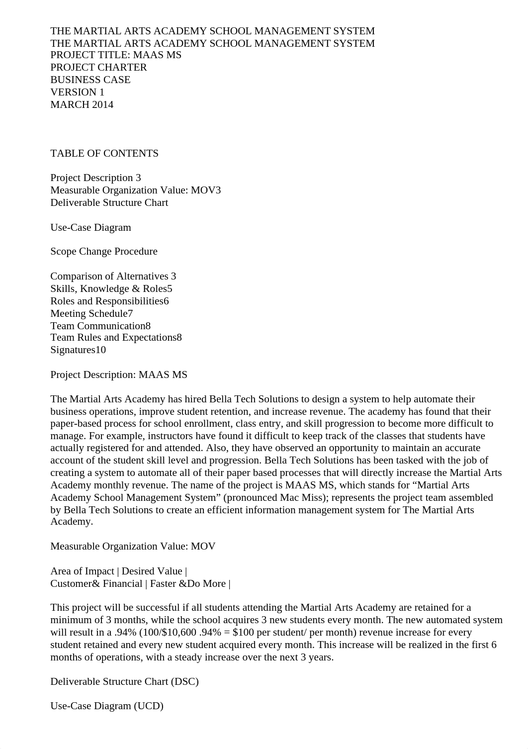 The Martial Arts Academy School Management System Project Title  Maas Ms Project Charter Business Ca_drdqqcwa6s1_page1